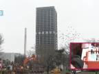 Demolácia 116 metrov vysokej budovy vo Frankfurte