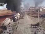 Zbombardovaný konvoj s ropou smerujúci do Turecka