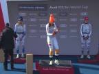 Ceremoniál top 3 celkovo Slalom, Malý globus 2022