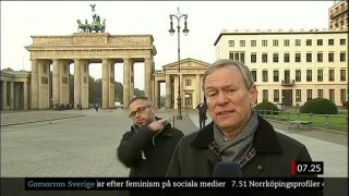 Živý vstup reportéra vo švédskej TV