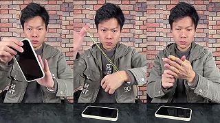 Číňan vysvetľuje trik s "preskakujúcou" gumičkou