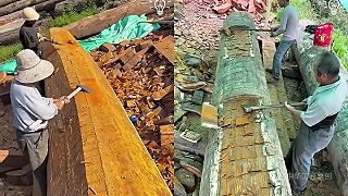 Úžasná ázijská rezbárska práca - výroba zdobenej drevenej pergoly