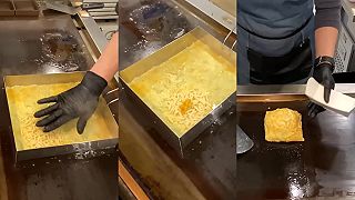 Toust s vajcom, syrom a šunkou na kórejský spôsob
