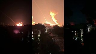 Zábery z raketového útoku na výrobný komplex v Dnipre (15.08.2023)