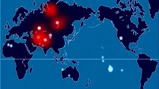 Mapa každého atómového výbuchu/nukleárneho testu od roku 1945 po rok 1998