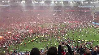 Moment, keď Bayer Leverkusen získali prvýkrát v histórii klubu titul majstra