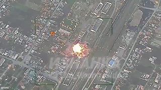 Ruský riadený raketový útok na ukrajinské logistické centrum v Udachne