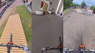 video Profesionálny MTB jazdec Johannes Fischbach testuje dráhu