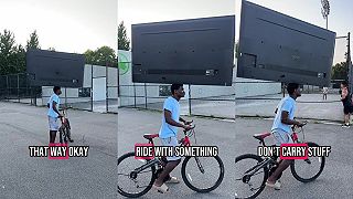 video 75-ku telku ti priveziem na bicykli...