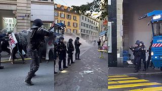 video Švajčiarska polícia zasiahla proti neohlásenej propalestínskej demonštrácii