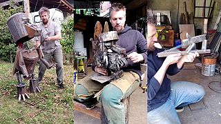 video Argentínec Guillermo Galetti premieňa železný šrot na úžasné mechanické sochy