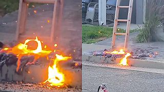 video Rebríkom vyskratovali vedenie vysokého napätia, chodník sa premenil na lávu!