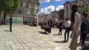 Improvizovaná strelnica s vajcami