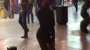 Contortionist street performer Freemont Street Las Vegas[