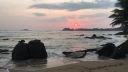 Západ slnka na Happy Beach (výhľad na Unawatuna)