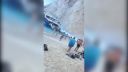 Pád útesu na známej pláži Navagio na ostrove Zakyntos (Grécko)