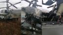 Poškodená ruská helikoptéra (KA-52)