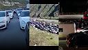 Kolóny Rusov utekajúcimi pred povolaním do vojenskej služby (Gruzinska hranica)