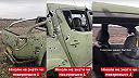 Zničené Mitsubishi L200 po ruskej delostreleckej paľbe