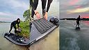 Surfovanie na čínskom elektrickom jet-boarde Rush Wave