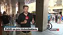 Demonštranti sa pobili pre Hviezdoslava