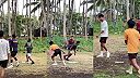 Tomuto sa povie blok na sieti (deti hrajú Sepak takraw)