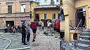 Zasah ruskej rakety do obývanej oblasti Lviv