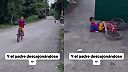 Syna na bicykli sleduje otec roka