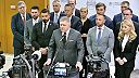 Tlačová konferencia po mimoriadnom zasadnutí Bezpečnostnej rady SR. Robert Fico