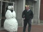 Strašidelný snehuliak v Bostone