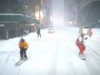 So snowboardom po zasneženom New Yorku