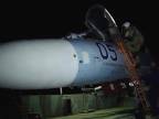 Nočný štart stíhačiek Su-27SM na Kryme
