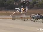 Pád helikoptéry zapríčinil obrovský transparent (Rusko)