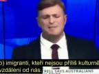 Australský nacionalista Blair Cottrell na stanici SkyNews