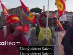 Demonstrace migrantů v Římě proti Salvinimu a vládě
