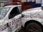 Brazílske policajné auto po útoku