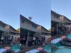 Obézna buchta chcela skočiť zo strechy do bazéna (USA)