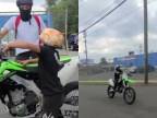 9-ročný chlapec na veľkej motorke