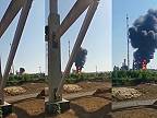 Údajné zábery z ukrajinského útoku kamikadze UAV na ruskú ropnú rafinériu