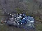 Lancet ruských vzdušných síl ničí tank ozbrojených síl Ukrajiny s posádkou