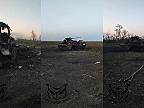 Ukrajinský vojak nakameroval zničenú ukrajinskú vojenskú techniku pri Andrijivke