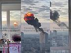 Raketa zasiahla výškovú budovu v Kyjeve