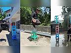 Kung fu majster sa vie dotknúť hladiny ako vážka