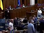 Šarvátka v Ukrajinskom parlamente