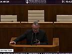 Opozičný poslanec Jozef Pročko (Hnutie Slovensko) vystúpil v parlamente k návrhu