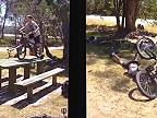 Pamätajte si deti, nikdy nejazdite s bicyklom po stole!
