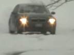 BMW, drifting in snow