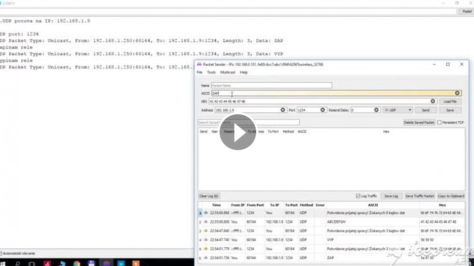 ESP32 - Ovládanie Cez UDP Datagram - Mojevideo