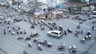 Križovatka vo vietnamskom meste Ho Chi Minh City