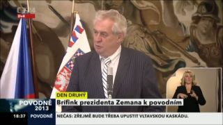 Odkaz Miloša Zemana obetiam povodní v Česku